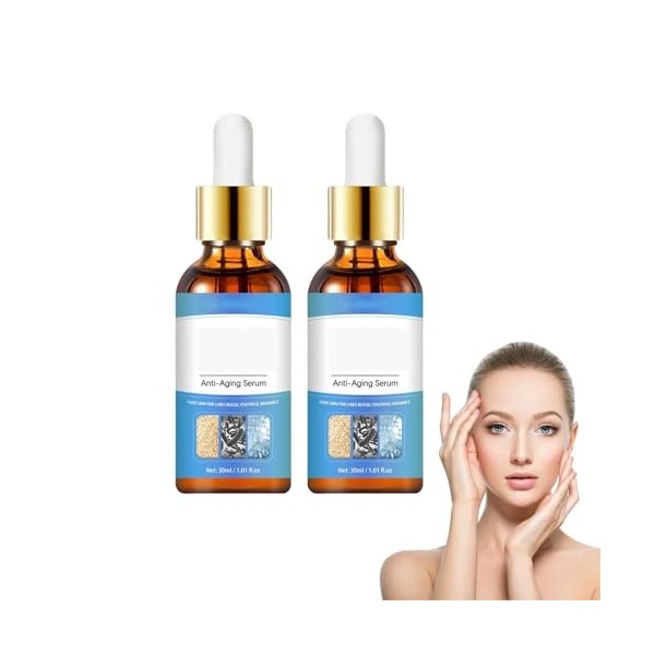 Sérum visage anti-âge - Sérum visage au collagène - Essence hydratante anti-rides - Soin raffermissant et stimulant le collag...