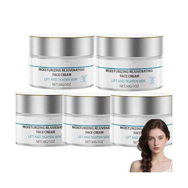 Lot de 2 crèmes raffermissantes instantanées pour le visage au collagène - Crème hydratante et rajeunissante pour le visage -...