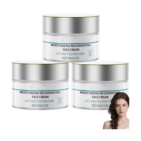 Lot de 2 crèmes raffermissantes instantanées pour le visage au collagène - Crème hydratante et rajeunissante pour le visage -...