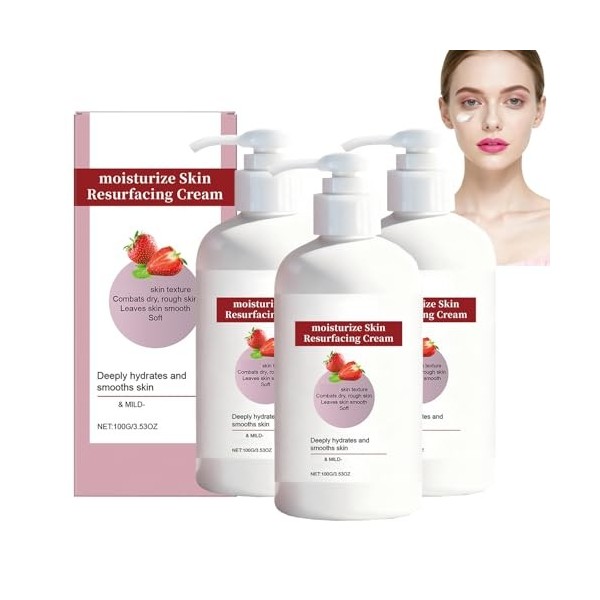 Crème Régénérante À La Fraise, Hydrate, Lisse Et Adoucit Les Peaux Sèches Et Rugueuses, Soin Visage À La Fraise, Hydratation ...