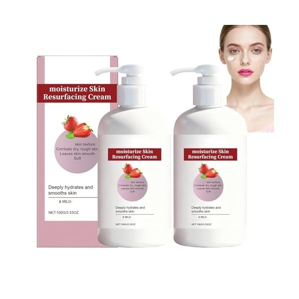 Crème Régénérante À La Fraise, Hydrate, Lisse Et Adoucit Les Peaux Sèches Et Rugueuses, Soin Visage À La Fraise, Hydratation ...