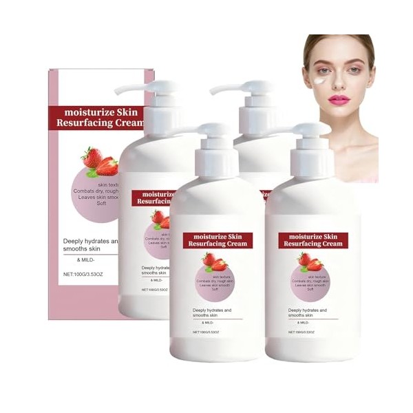 Crème Régénérante À La Fraise, Hydrate, Lisse Et Adoucit Les Peaux Sèches Et Rugueuses, Soin Visage À La Fraise, Hydratation ...