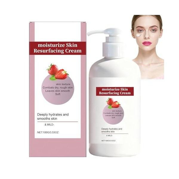 Crème Régénérante À La Fraise, Hydrate, Lisse Et Adoucit Les Peaux Sèches Et Rugueuses, Soin Visage À La Fraise, Hydratation ...
