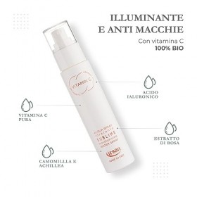 irsan Crème Spray Hydratante Rafraîchissante Visage Illuminante avec VITAMINE C pure, Acide Hyaluronique, Rose, Camomille et 