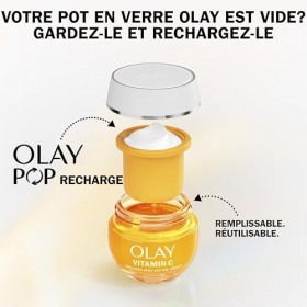 Olay Crème De Jour Hydratante Visage À La Vitamine C SPF 30 Recharge, Soin Avec Niacinamide Pure À 99%. Soin Éclat : Action A