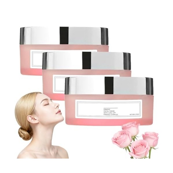 Crème Visage Raffermissante Champagne Lift, Crème Raffermissante Anti-Rides Visage et Cou, Creme Hydratante Acide Hyaluroniqu...