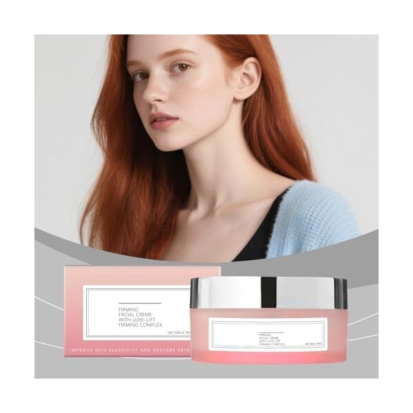 Crème Visage Raffermissante Champagne Lift, Crème Raffermissante Anti-Rides Visage et Cou, Creme Hydratante Acide Hyaluroniqu...