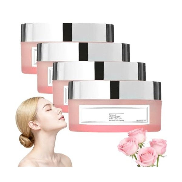 Crème Visage Raffermissante Champagne Lift, Crème Raffermissante Anti-Rides Visage et Cou, Creme Hydratante Acide Hyaluroniqu...