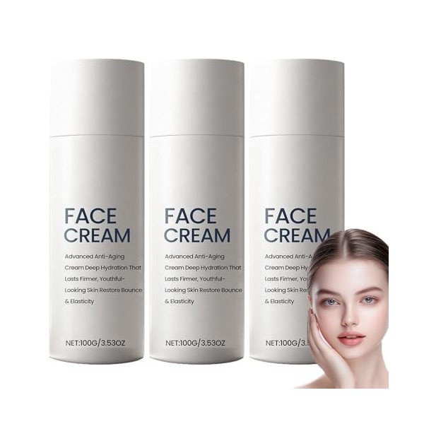 Crème visage anti-âge, hydratante et raffermissante, hydratante anti-âge, crèmes anti-rides, restaure lélasticité de la peau ...