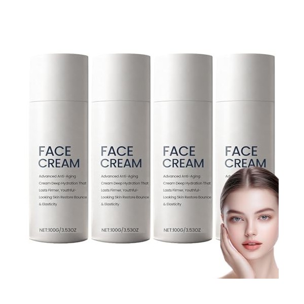 Crème visage anti-âge, hydratante et raffermissante, hydratante anti-âge, crèmes anti-rides, restaure lélasticité de la peau ...