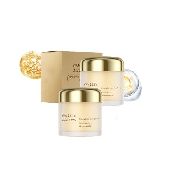 Crème rajeunissante au ginseng – Crème hydratante au ginseng pour les soins de la peau, raffermit la peau affaissée, hydrate ...