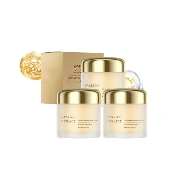 Crème rajeunissante au ginseng – Crème hydratante au ginseng pour les soins de la peau, raffermit la peau affaissée, hydrate ...