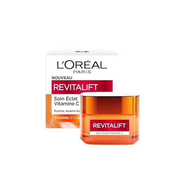 LOréal Paris - Soin Éclat Vitamine C - Crème Jour - Illumine la Peau, Resserre les Pores, Atténue les ridules - Enrichie en ...