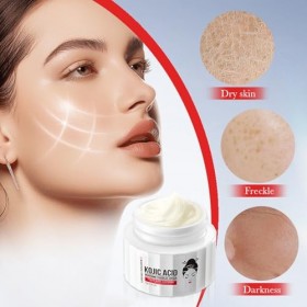 Crème éclaircissante pour le visage à lacide kojique, 50 g, crème hydratante et éclaircissante pour le visage, anti-rides et