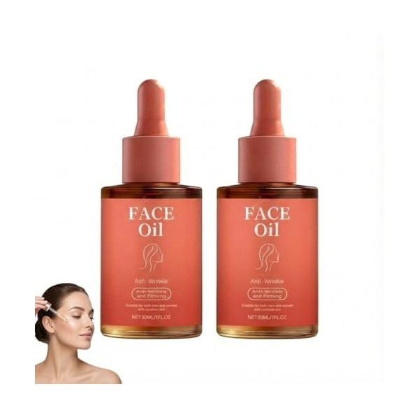 Lot de 6 huiles raffermissantes pour le visage, anti-rides, soin hydratant longue durée pour peaux sèches, sérum visage raffe...