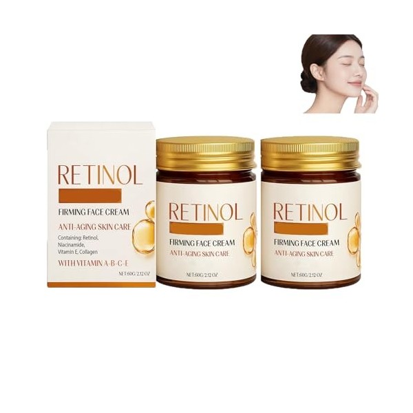 Crème hydratante anti-âge rétinol Crème visage rétinol Soin hydratant visage Lotion raffermissante hydratante intense Sérum r...