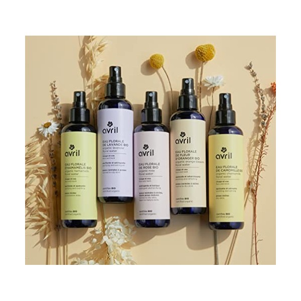 Avril - Eau Florale de Fleur dOranger Bio - Visage et Cou - 100% dOrigine Naturelle - Produit Vegan, Certifié Bio Cosmos Or