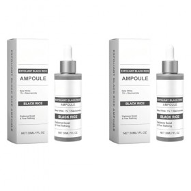 Toner exfoliant et sérum hydratant au riz noir avec glycérine et peptide-68, affine les pores et lisse la surface de la peau ...