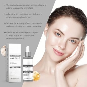 Toner exfoliant et sérum hydratant au riz noir avec glycérine et peptide-68, affine les pores et lisse la surface de la peau ...