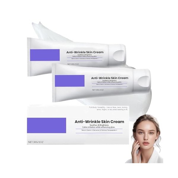 2pcs Jorondy Crème anti-rides pour éliminer, Crème rampante pour réduire les rides, pour une peau plus serrée et plus douce