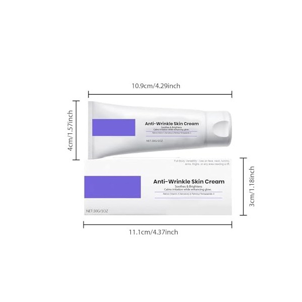 2pcs Jorondy Crème anti-rides pour éliminer, Crème rampante pour réduire les rides, pour une peau plus serrée et plus douce