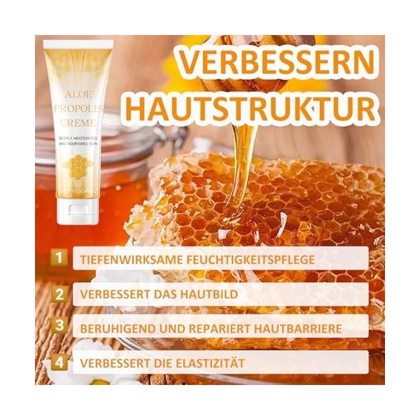Crème à laloe propolis, pommade à la propolis pour peaux sèches et irritées, hydratation en profondeur pour le visage et le 
