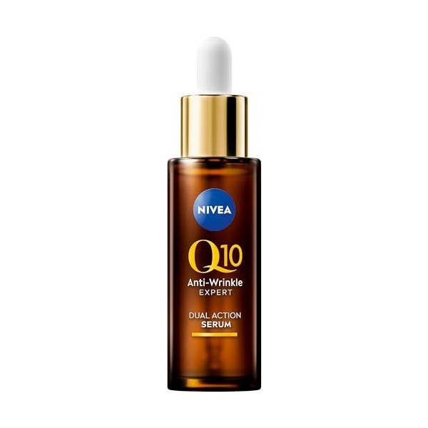 NIVEA Sérum anti-âge anti-rides avec Q10 atténue les rides et prévient leur nouvelle apparence, sérum raffermissant pour le v