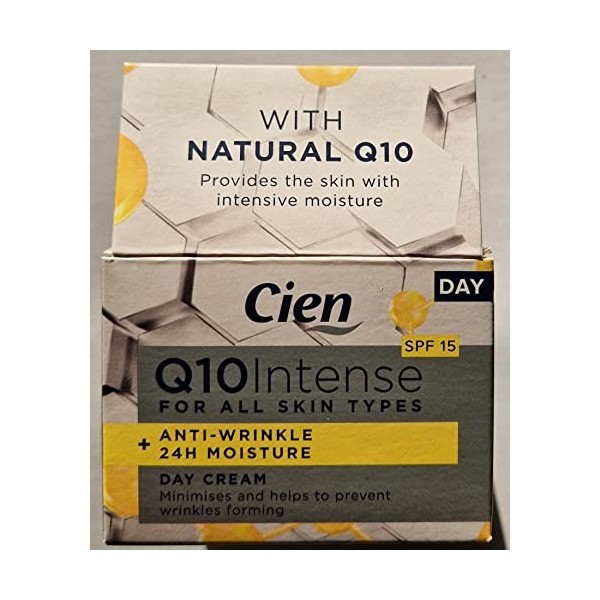 Cien Crème anti-âge anti-âge avec Q10 et vitamine E avec filtre UV 50 ml