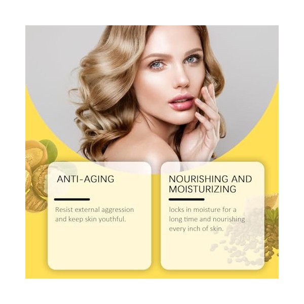 Huile visage raffermissante et liftante, sérum visage hydratant et illuminateur pour femmes, anti-rides et anti-âge, atténue ...