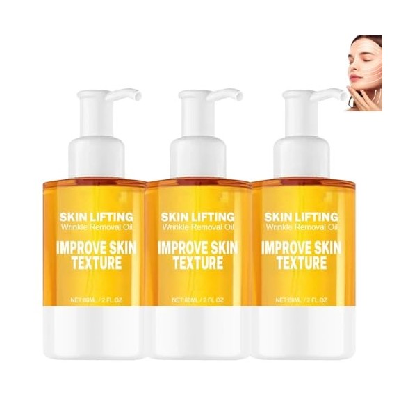 Huile visage raffermissante et liftante, sérum visage hydratant et illuminateur pour femmes, anti-rides et anti-âge, atténue ...