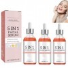 Sérum visage à la vitamine C, sérum 5 en 1 à la vitamine C pour le visage, anti-âge avec acide hyaluronique, éliminateur de t...