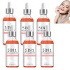 Sérum visage à la vitamine C, sérum 5 en 1 à la vitamine C pour le visage, anti-âge avec acide hyaluronique, éliminateur de t...