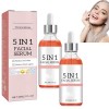 Sérum visage à la vitamine C, sérum 5 en 1 à la vitamine C pour le visage, anti-âge avec acide hyaluronique, éliminateur de t...