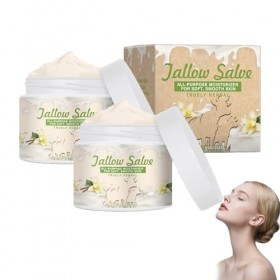 CrèMe De Suif De BœUf à La Vanille, Baume Fouetté Au Suif De BœUf Et Au Miel, Soin Hydratant Parfumé à La Vanille Pour Le Vis...