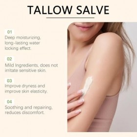 CrèMe De Suif De BœUf à La Vanille, Baume Fouetté Au Suif De BœUf Et Au Miel, Soin Hydratant Parfumé à La Vanille Pour Le Vis...