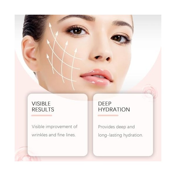 Crème visage hydratante avancée à la vitamine C et à lhuile de rose, sérum anti-rides, anti-âge, réducteur de rides, rafferm ...