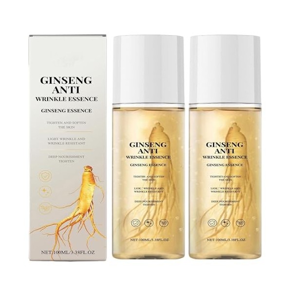 Eau hydratante anti-âge au ginseng naturel, essence anti-rides au ginseng, sérum à lextrait de ginseng pour un visage rajeun ...