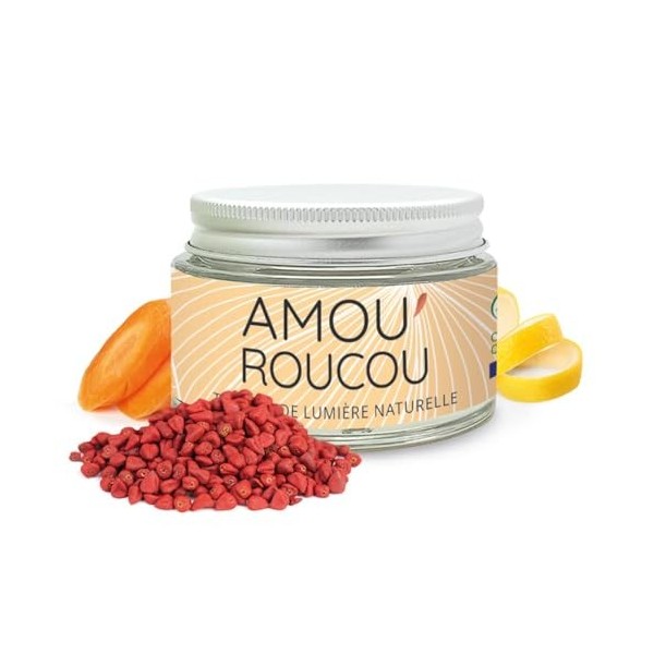 Crème visage AMOUROUCOU Bio - Roucou, Carotte, Acide hyaluronique - Anti-âge & Eclat - Fabriquée en France - 50ml - PROPOSN