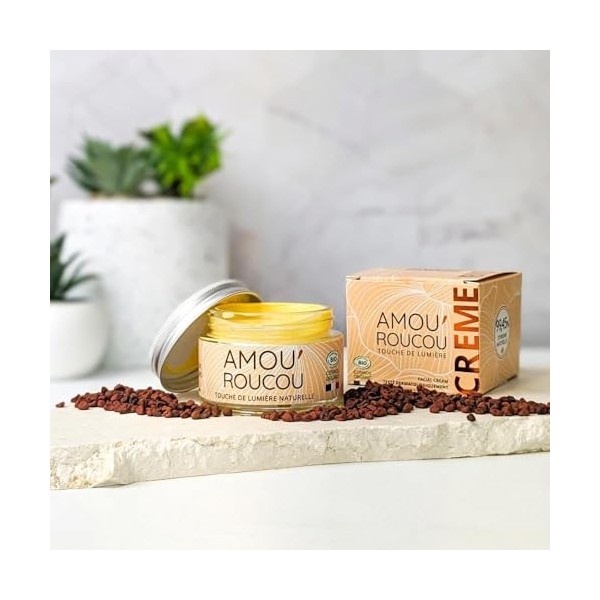 Crème visage AMOUROUCOU Bio - Roucou, Carotte, Acide hyaluronique - Anti-âge & Eclat - Fabriquée en France - 50ml - PROPOSN