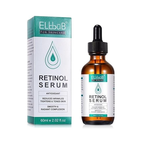 P-Beauty Sérum au rétinol pour le visage | Vitamine E & acide hyaluronique | Sérum visage anti-âge et anti-rides | Soin du vi...