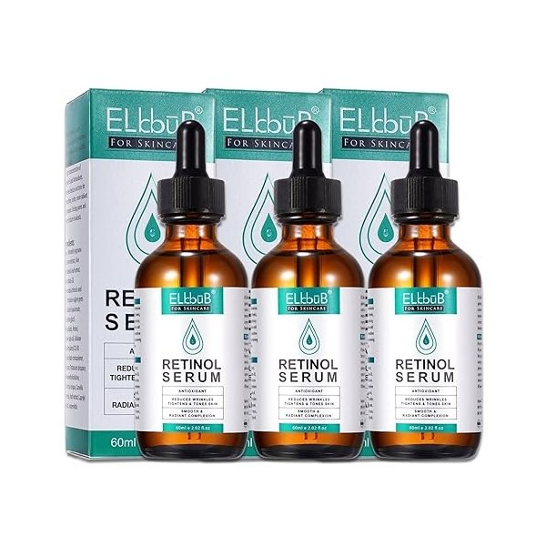 P-Beauty Sérum au rétinol pour le visage | Vitamine E & acide hyaluronique | Sérum visage anti-âge et anti-rides | Soin du vi...