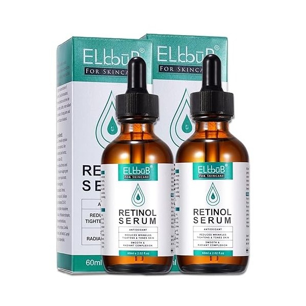 P-Beauty Sérum au rétinol pour le visage | Vitamine E & acide hyaluronique | Sérum visage anti-âge et anti-rides | Soin du vi...