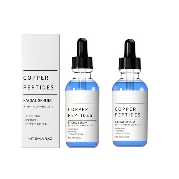30ml Sérum De Copper Peptides Cuivre Anti-âge,Léger et Facilement Absorbé, Atténue Ridules Et Rides,Raffermit Peau Et Amélior...