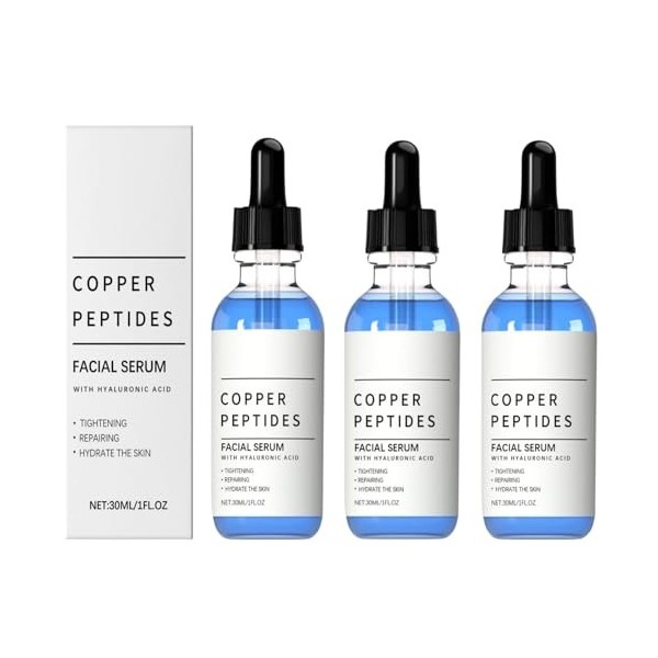30ml Sérum De Copper Peptides Cuivre Anti-âge,Léger et Facilement Absorbé, Atténue Ridules Et Rides,Raffermit Peau Et Amélior...