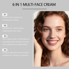 Crème visage hydratante raffermissante 6 en 1 Crème visage hydratante raffermissante peaux sèches grasses Soin hydratant lége...