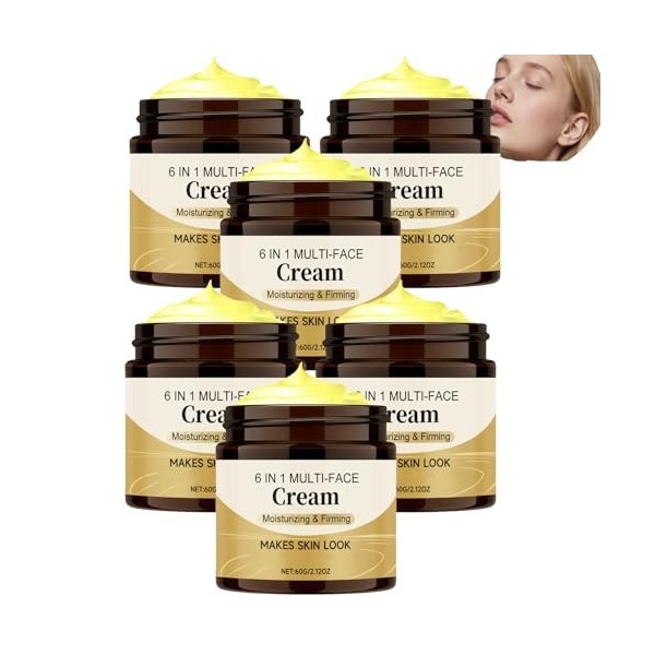 Crème visage hydratante raffermissante 6 en 1 Crème visage hydratante raffermissante peaux sèches grasses Soin hydratant lége...