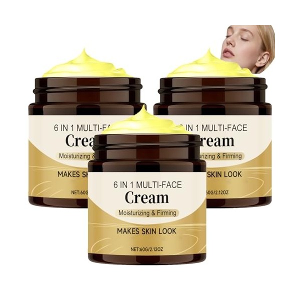 Crème visage hydratante raffermissante 6 en 1 Crème visage hydratante raffermissante peaux sèches grasses Soin hydratant lége...