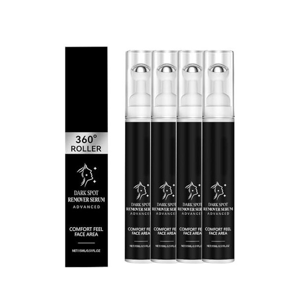 Sérum correction des taches foncées avec rouleau à 360 degrés, sérum éclaircissant la peau complexe avec niacinamide et vitam...
