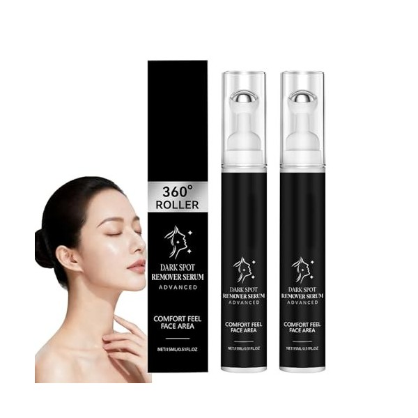 Sérum correction des taches foncées avec rouleau à 360 degrés, sérum éclaircissant la peau complexe avec niacinamide et vitam...