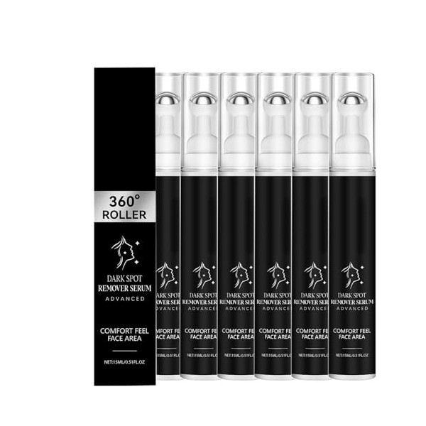 Sérum correction des taches foncées avec rouleau à 360 degrés, sérum éclaircissant la peau complexe avec niacinamide et vitam...